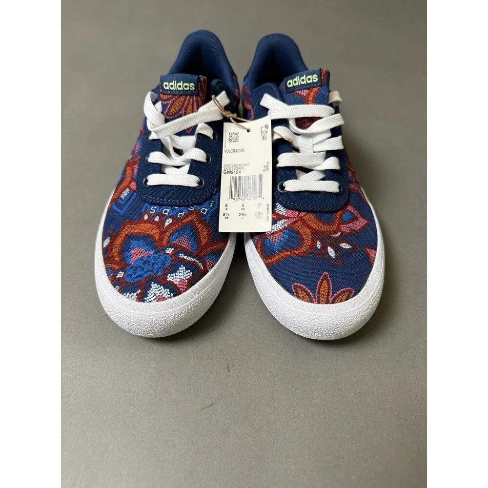 Adidas Farm Rio x Vulc Raid3r Tennis Shoes Blue Floral Size 9.5 Skateboarding
